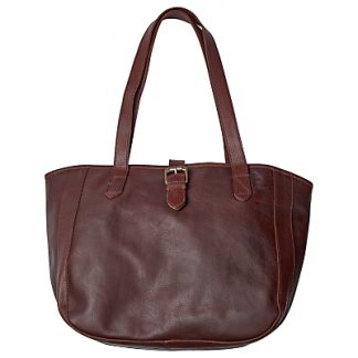 Fat Face Small Buckle Oiled Leather Tote Bag