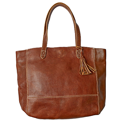 Fat Face Large Leather Tassel Tote Bag