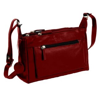 LUCCIO Ladies Red Leather Shoulder Bag BMB007RED