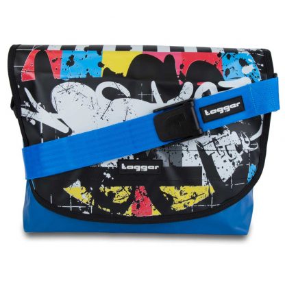 Tagger Blue Graffiti Complete Shoulder Bag 5001-BLU-BLK-BLU