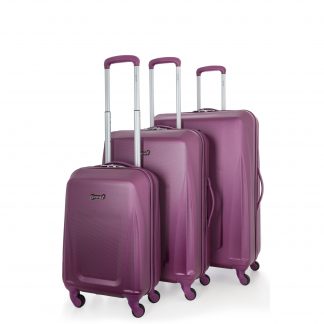 5 Cities Lightweight ABS Hard Shell Suitcase with 4 Wheels Set of 3