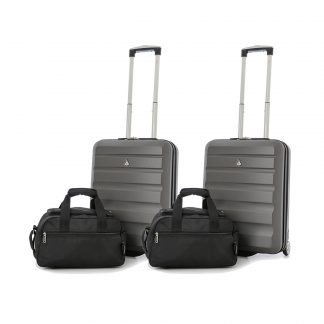 Set of 4: 2 x Aerolite Hard Shell Suitcase 55x40x20cm & Bag 35x20x20cm