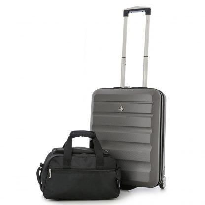 Set of 2 - Aerolite Hard Shell Suitcase 55x40x20cm & Bag 35x20x20cm
