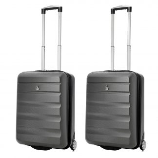 Aerolite Hard Shell Lightweight Suitcase 55x40x20 - 2 Wheels Set of 2