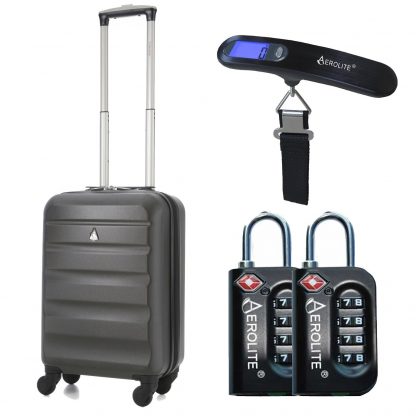 Aerolite 21" 55cm Hard Shell 4 Wheel Lightweight Hand Cabin Suitcase