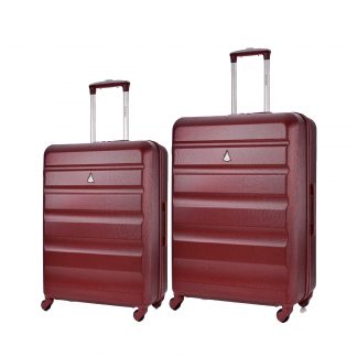 Aerolite ABS Hard Shell Plastic 4 Wheel Spinner Suitcase 2 Piece Set