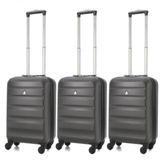 Aerolite Super Lightweight ABS Hard Shell Suitcase - 4 Wheels Set of 3