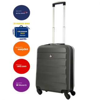 Aerolite 55x40x20cm 4 Wheel ABS Hard Shell Hand Cabin Luggage Suitcase