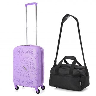 Aerolite Bohemian Butterfly Hard Shell 4 Wheel Suitcase Cabin /2nd Bag