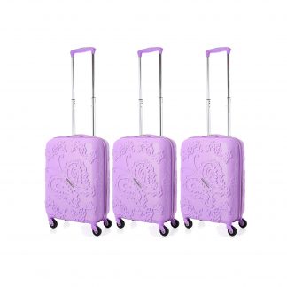 Aerolite Bohemian Butterfly Hard Shell 4 Wheel Suitcase Set 3 x Cabin