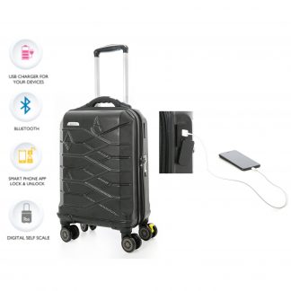 Aerolite USB Port Bluetooth Self-Weigh ABS Hard Shell 8 Wheel Suitcase