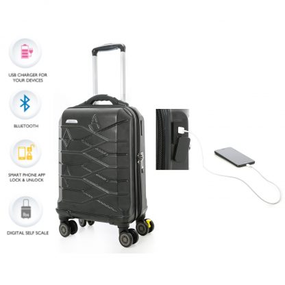 Aerolite USB Port Bluetooth Self-Weigh ABS Hard Shell 8 Wheel Suitcase