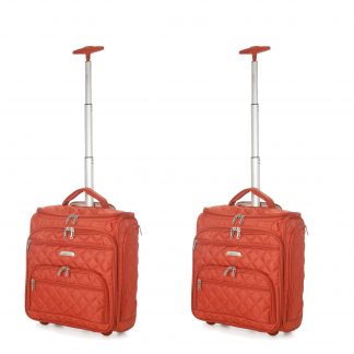 Set of 2 Aerolite 16" Carry On Under Seat Wheeled Trolley Luggage Bag