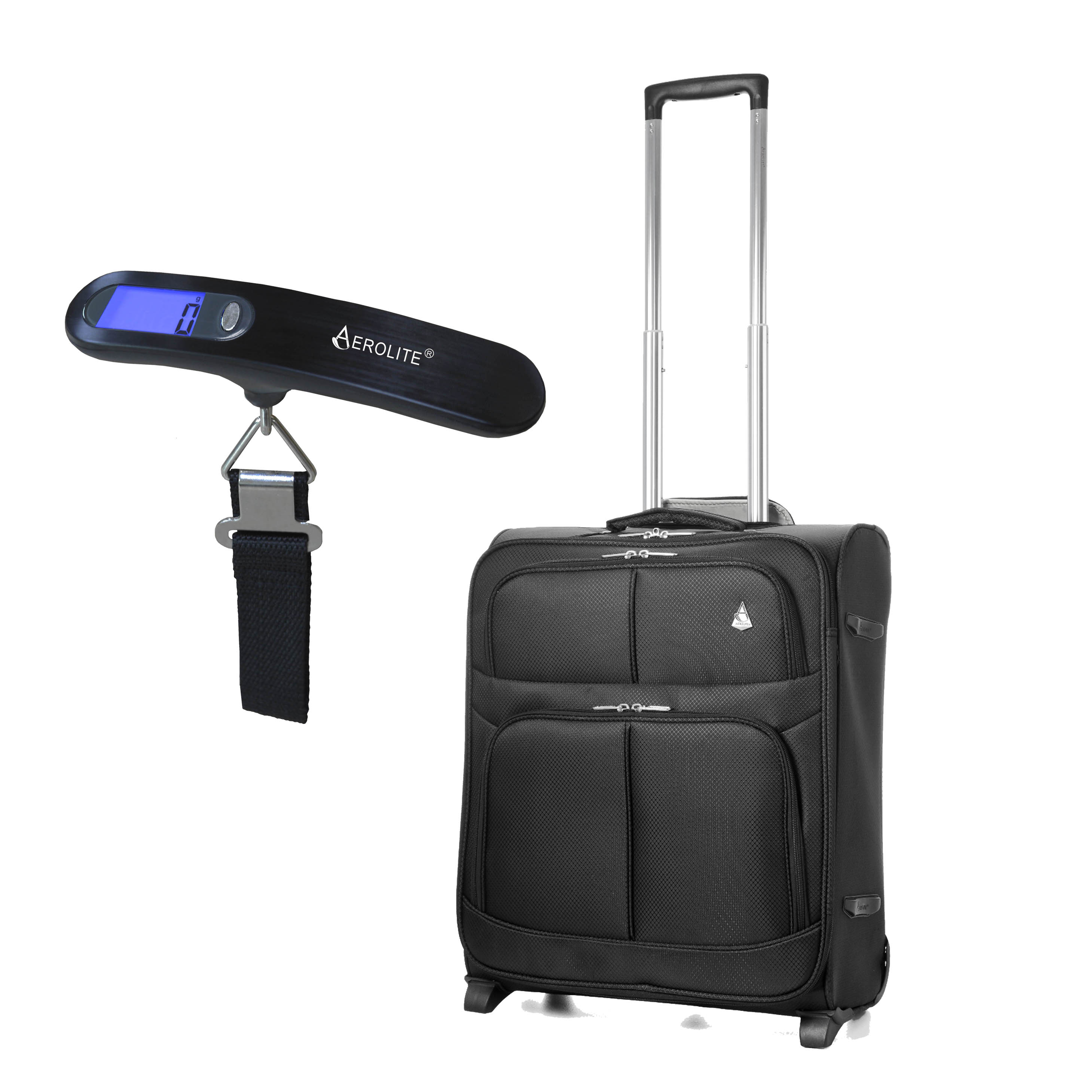 Aerolite 56x45x25cm & 50kg/100lbs Lightweight 2 Wheel Suitcase
