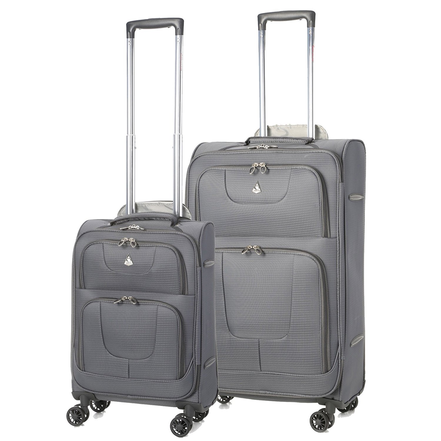 Aerolite Super Lightweight 8 Wheel Spinner Suitcase Cases 21 + 26 Grey