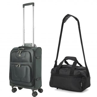 Aerolite Super Lightweight Suitcase 8 Wheels 21" 55x35x20 Cabin + Bag