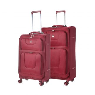 Aerolite Super Lightweight 8 Wheel Spinner Suitcase Cases 26 + 29 Wine