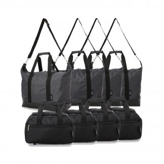 Set of 8: 4 x Ultra-Lightweight Holdall 55x40x20cm & Bag 35x20x20cm
