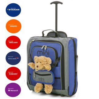 MiniMAX Childrens Suitcase with Backpack and Pouch - With Bear