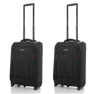 Aerolite 21"³ Executive Cabin Luggage with Laptop Pocket (2 x Black)