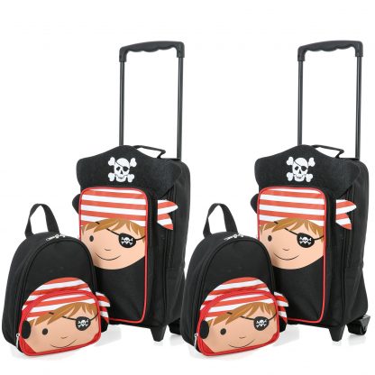 Kids Carry on Suitcase Travel Luggage Trolley (Pirate Trolley Bag)