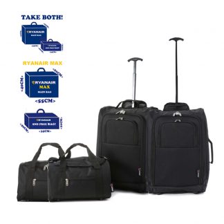 4-Piece Luggage Set - 2 Cabin Approved Trolley Bags & 2 Second Bags