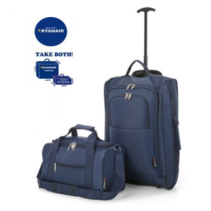 Hand Luggage Set Cabin Approved Suitcase 55x40x20cm 2nd Bag 35x20x20cm