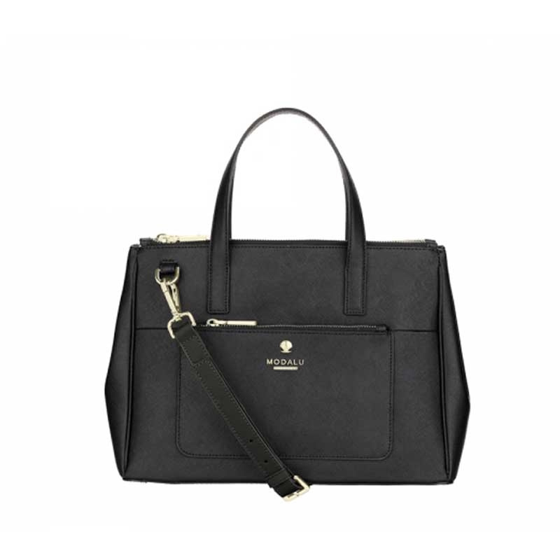 MODALU Pheobe Ladies Black Medium Grab Leather Bag MH4706-BLACK